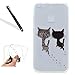 Produktbild Silikon Hülle für Huawei P10 Lite,Transparent Handyhülle für Huawei P10 Lite,Leeook Crystal Clear Ultradünn Schale Bumper Schutzhülle Braun Katze Malerei Muster Durchsichtig Kratzfeste Scratch-Resistant Weich Tpu Protective Abdeckung Case Etui Cover für Huawei P10 Lite + 1 x Schwarz Eingabestift-Clear,Braun Katze