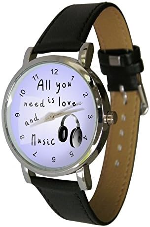 All You Need is Love. and Music Design Watch with Headphone Image, Great Gift for All Fans of Music