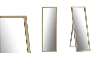 Gift Decor Espejo De Pie Madera Cristal Natural (32,5 X 4 X 123 Cm)