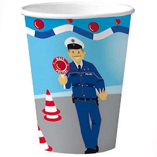 Pappbecher "Polizei" 8er Pack