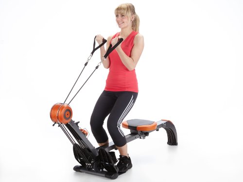 skandika Rudergerät Regatta Regatta Multi Gym Poseidon SF-1150, Geräusch-/Wartungsarmes Bremssystem über polyfiber Zugsystem, zusammenklappbar, Multifunktionstrainingscomputer, schwarz/orange - 6