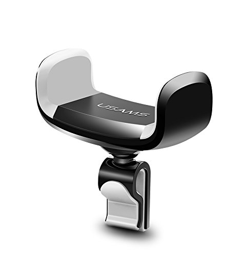 Supporto Smartphone Auto, USAMS Air Vent Mount Cellulare Auto Supporto 360 Gradi Rotazione Supporto auto Smartphone per Apple iPhone 8/8plus/X/7 Plus/6, Samsung Galaxy S8/S8 Plus/S7/S6, LG, HTC, Dispositivi GPS, Grigio