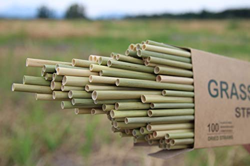 Eco Grass Straws | 100% Natural Grass Drinking Straws | Pack of 100 | Eco Friendly, Organic, Disposable, Biodegradable | Plastic Bamboo Straws Replacement | Great for Party, Glass, Restaurant
