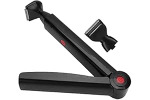 POCHY Rasoio Per La Schiena Uomo,USB Ricarica Rasoio Elettrico Con 180 ° Impugnatura Pieghevole e 2 Lame Intercambiabili Per Rimozione Indolore e Senza Vicoli Ciechi Dei Peli Per Uomo Corpo