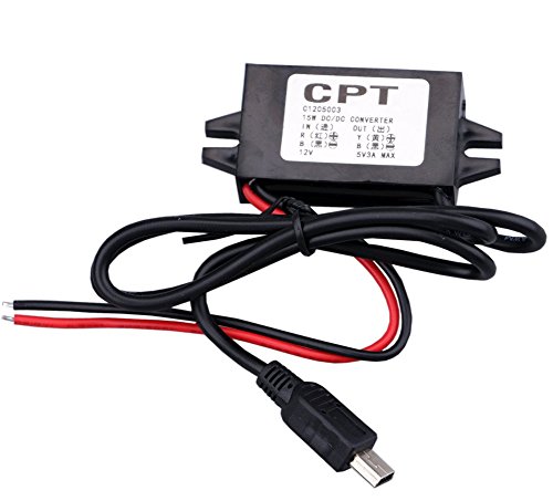 Yeeco Wasserdichte DC-DC-Abwärtswandler Spannungsregler 8-22V bis 5V 3A / 15W Netzteil 12V Min USB-Kabel-Anschluss Kfz-Ladegerät Stromversorgung Volt Geregelter Konverter Transformator bis 5V