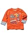 M&Co Baby Boy Long Sleeve Striped Trim Orange Rescue Team Neck Button Fastening Casual Top Orange 18/24 Mnth