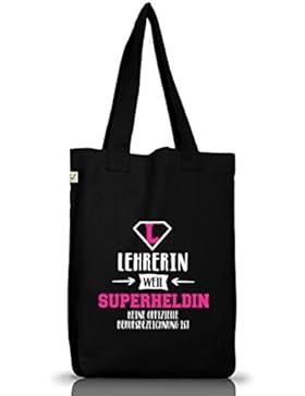 Geburtstags,-Jubiläums,-Abschiedsgeschenk Jutebeutel Earth Positive Lehrerin - Superheldin