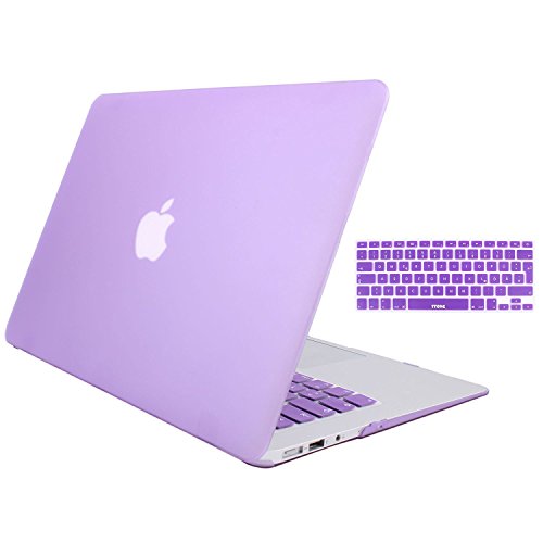 STONG Matte Gummierte Harte Schutzhülle für Macbook Air 13'' Hülle Cover Schale Schutz Hülle Tasche Silicon Case Shell Hard Plastik mattiert SchutzTasche + tpu Tastatur-Schutzfolie (Lila)