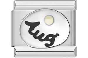 MON & SONS M&S Jan to Dec Birthday Birth Stone Date Anniversary Month 9mm Italian Link Charm Compatible With Nomination Bracelet