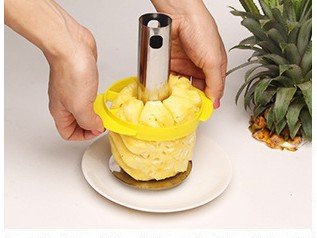 Yooky Edelstahl Ananasschäler, Frucht-Ananas-Messer-Schneid Cutter + wedger Gerät - 6