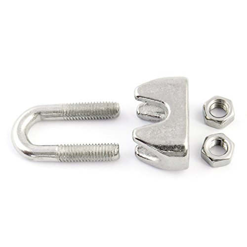10m EDELSTAHLSEIL SET 3mm 7×7+6 x SEILKLEMMEN V4A+2 x SPANNSCHLOSS HAKEN – ÖSE Stahlseil Inox VA Seil Edelstahl Rostfrei Kauschen Spannschraube Klemmen Klemme Spanner - 4