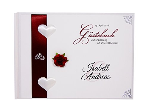 Gästebuch zur Hochzeit - Format DIN A4 quer - Hardcover - personalisiert - mit Namen -Hochzeitsgeschenk - individuell gestaltet - Album