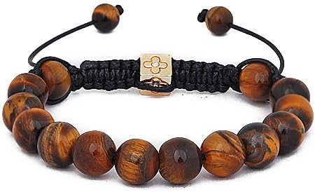 Zebredellas Shamballa Handmade Energy bracelet with fully loaded Genuine Tigers Eye semi precious beads Made in Britain Mens/Unixes
