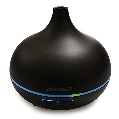 Aroma Diffuser , 300ml Luftbefeuchter Ultraschall Humidifier Aromatherapie Diffusor für Babies Kinder Haus Yoga Büro usw.?Holzmaserung)