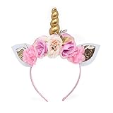 Diadema de cuerno de unicornio para el cabello, accesorios para el pelo, peluquería, para niños, mujeres, dulce, flor, fiesta de cumpleaños, floral, corona decorativa, pinza para el pelo, diadema de fantasía, disfraz, orejas de gato, diadema con lentejuelas, arco iris metálico, bowknot de Pascua, accesorios para el pelo.