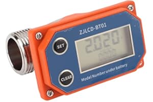 FOCKETY Water Flow Meter, High Accuracy Digital Hose Water Meter, Stainless Steel Garden Hose Flow Meter Measure Gallon/Liter Water Flow Rate for Garden, Fish Pond, Swimming Pool, Farmland Irrigation