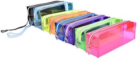 SROVFIDY Pencil Pen Case Cosmetic Bag Clear Makeup Pouch Zipper Toiletry Holder,L Size