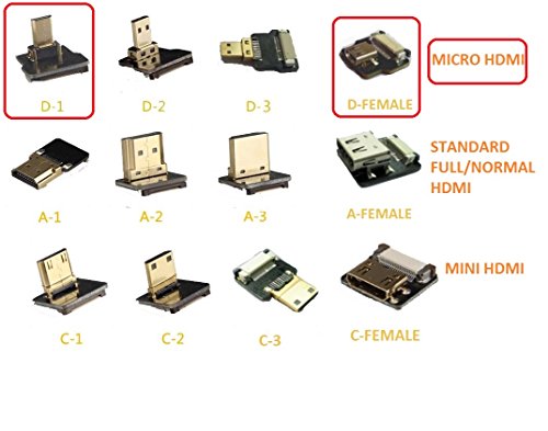 Neue schwarze FPV HDMI Kabel Micro Schnittstelle zu Mikro-weiblich für GH4 BMPCC A5000 A6000 A7S A7R 90 Grad DJI 5CM - 2