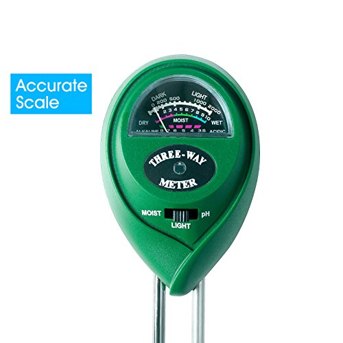 Preisvergleich Produktbild Bodenmessgerät 3-IN-1 Feuchtigkeitsmesser pH Messgerät Lichtstärkermesser für Boden Pflanzen Blumen Rasenpflege Bauerhof und Hobbygärtner