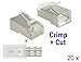 Produktbild DeLOCK RJ45 Crimp+Cut Stecker Cat.6 STP, transparent, 20 Stück
