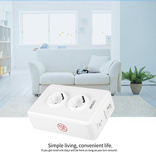 ICOCO 4 USB Steckdosen Dual Control Unit 2500W Max (Multistecker 4 USB Ports 1－2.4A Schutzkontakt Steckdose, Steckdosenleiste) - 5