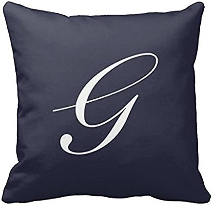 WENSING Letter G Navy Blue Monogram 18x18Inch pillow Case