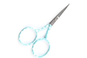 The Quilted Bear Tijeras de bordado de lunares, pequeñas cuchillas afiladas de 3.5 pulgadas para usar como bordado, escuela, apliques o tijeras de uñas con dos colores a elección (azul huevo de duro)