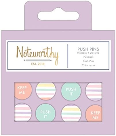 Noteworthy - Pastel Hues Vintage Stationery Collection - Push Pins (8pcs)
