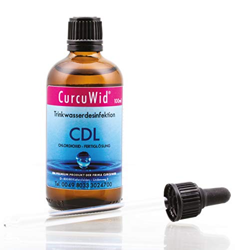 CurcuWid CDL/CDS Chlordioxid Fertiglösung 0,3% 100ml mit extra Glas-Pipette - in pharmazeutischer Braunglasflasche - Made in Germany