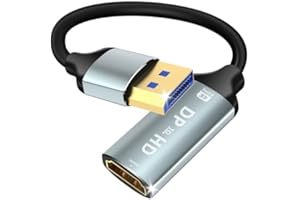 baolongking Adaptador Displayport a HDMI, sincronización de audio/video 4K 60Hz, computadora DP 1.2 unidireccional a pantalla HDMI 2.0, adecuado para HDTV/MONITOR/PROVENOR/PROC (1 paquete)