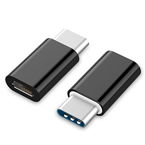 USB-C auf Micro USB, Rankie 2-Pack USB Type-C zu Micro-USB-Adapter für MacBook, Chromebook Pixel, Nexus 5X, Nexus 6P, Nokia N1, OnePlus 2 und mehr(Schwarz) - R1210
