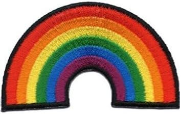 Vasyle Tide brand paste red tongue punk embroidery stickers standard eye clothes patch stickers (Modeling the rainbow)