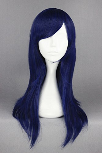 60cm Long Straight Cosplay Wigs For CLANNAD/Vocaloid And Halloween (Dark Blue Color)
