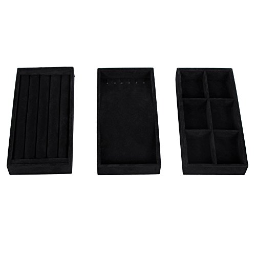 Songmics Schmucklade Schmuckkästchen drei einzelne abnehmbare Fächer für für ca.30 Ringe mit 6 Fächer Für 6 Armbänder und Ketten JDS306 - 5