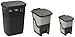 Produktbild DEA HOMEART002A Set 3 Stücke Wäschekorb Rattan Linen Basket 60 mit Tretabfalleimer Rattan Bin 18 und Tretabfalleimer Rattan Bin 6, 44 x 35 x 60 cm, grau