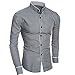 Produktbild Herren Hemd,Sannysis Männer Freizeit Langarm Shirt Top Bluse (L, Grau)