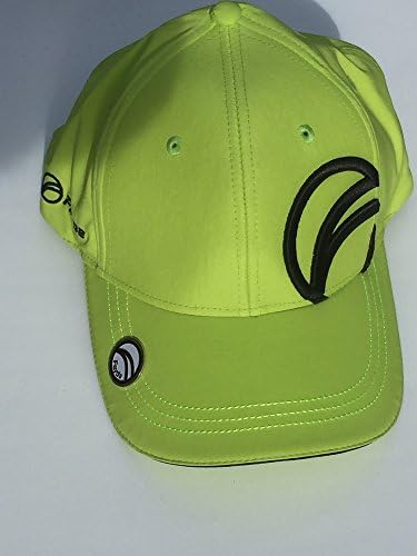 Fayde Golf Baseball Cap with Magnetic Ball Marker, 3D Embroidered Logo and contrast colour Sandwich Peak (Citrus/Black)