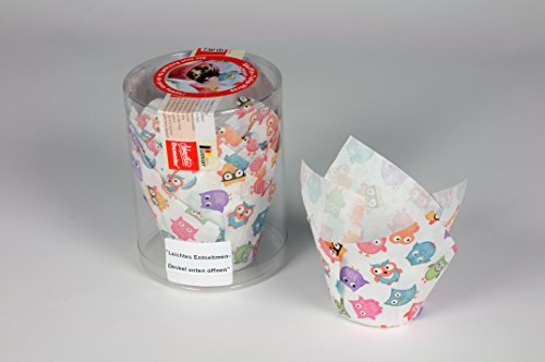 Preisvergleich Produktbild Eulen Papierbackform Tulpe, 24 Stück