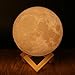 Produktbild ECMQS 10cm/3.94" Wiederaufladbare 3D Lichter Print Mond Lampe, 2 Farbwechsel Touch Schalter Schlafzimmer Bücherregal USB LED-nachtlicht Wohnkultur Kreative Geschenk