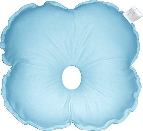 Anti-Pressure Baby Head Support Pillow - Made In England - BLUE - Recommended by Paediatricians to help prevent flathead - Plagiocephaly - 100% Cotton Cover
