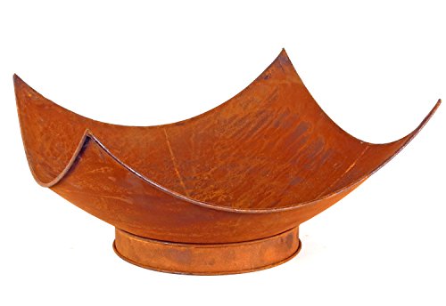 Feuer-Schale Pflanz-Schale Terrassen-Ofen Edelrost Designer rusty Garten-Kamin Feuer-Korb Feuer-Stelle 60cm Grill-Feuer - 3