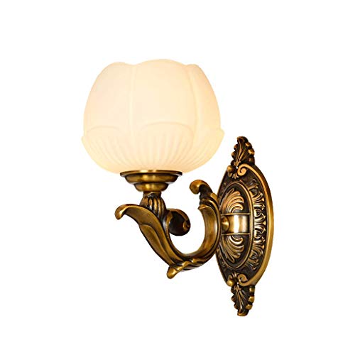 Preisvergleich Produktbild Retro Wandlampe, Europäische Retro-kunstmarmor-Wandleuchte Aus Kupfer, Wohnzimmer-Schlafzimmer-nachttischlampe, Dekorative Wandlampe des Korridors,18 * 30CM