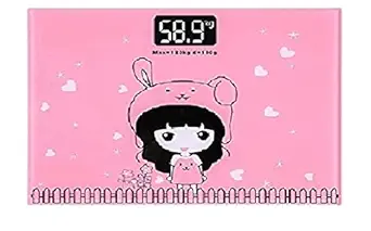 Anugrah Electronic Digital Printed Personal Health Human Body Weight Weighing Scale with Thick Tempered Glass, LCD Display (Multicolour, 8 x 10 Inch, Small)