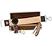 Hand Assembled Classic Collection Vintage Barber Salon Outstanding Wooden Box Straight Cut Throat Wooden Shaving Razor Wooden Black Badger Hair Shaving Brush Natural Tan Cow Leather Strop & DOVO Honing Paste. Gift Set 5 Pc Luxury Kit.