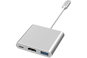 YUNKOZAND Hub USB C 3 en 1,USB C a HDTV Adapter, Tipo - C Hub a HDTV 4k Salida USB 3.0 Port y USB - C 100W Charing Port, comparable para USB C laptops y Otros Tipos de Dispositivos C