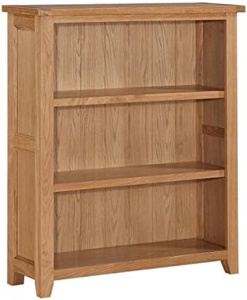 Classic Chunky Solid Oak With Oak Veneer Bookcase With 2 Removable Shelves, Fully Assembled Display Unit, 985W x 315D x 1107H, Office / Living Room Furniture, Brown