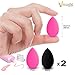 VMAGIC 4Pack Premium MICRO Makeup Sponge Beauty Sponge Blender for Applicator, Foundation and Highlight (Black +Rose Red)