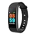 Produktbild Ouneed® Für Fitness Armband mit Pulsmesser,Geschenk Fitness Tracker Farbdisplay Wettervorhersage Schlafmonitor SMS Whatsapp Facebook Twitter für iOS 8.0 und Android 5.1 (Schwarz)