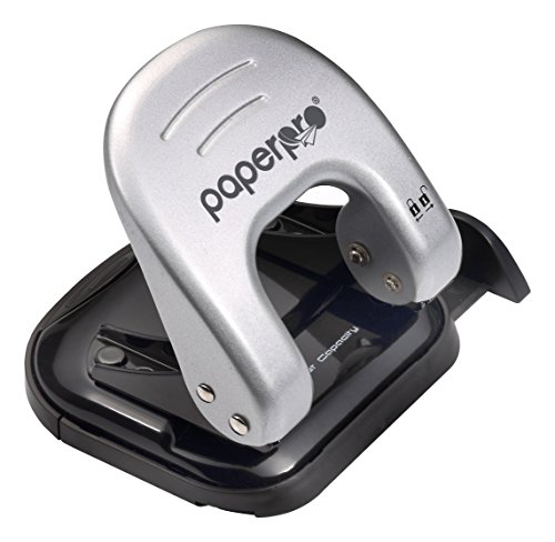 PaperPro 2315 - Perforadora de papel de 2 agujeros  color negro y plateado