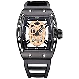 Ballylelly-Hollow Herrenuhr Skull Watches 30M Wasserdichte Armbanduhren Quarz Uhren von
